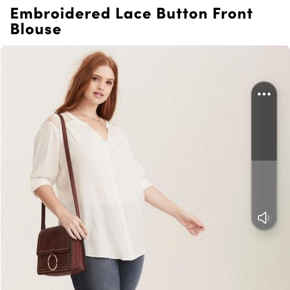 Embroidered Lace Button Front blouse. - Picture 3 of 8